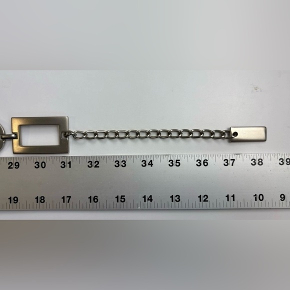 ESCADA Women\'s Vtg Designer Silver Tone Metal ChainLink Circle Rectangle Belt main image 5